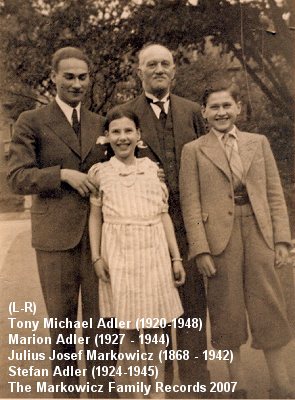 Julios Markowicz with his grandchildren: Tony-Michael, Stefan and Marion, 1937, Germany